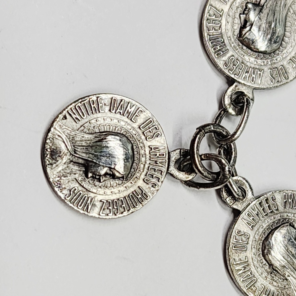 Our Lady of Armies, Protect Us. Saint Mary. Antique Religious Saint Medal Lot - Picture 6 of 8
